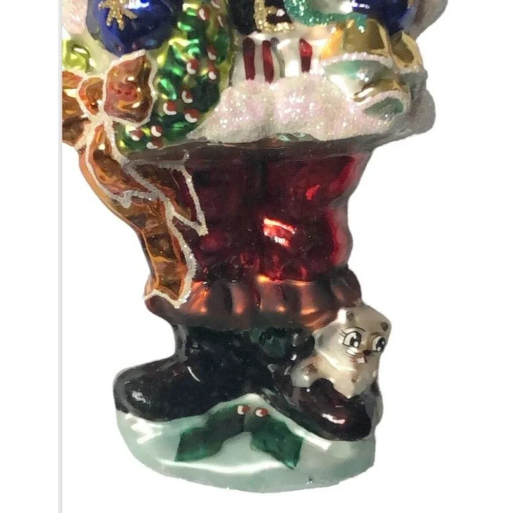 Christopher Radko Santa Christmas Ring in the Holidays Ornament Box Tag 6.75 In